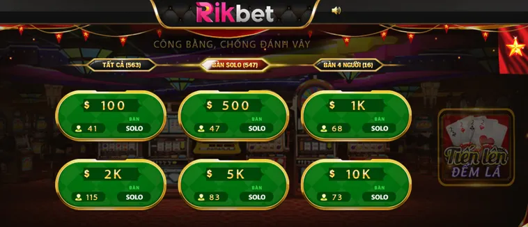 Trải Nghiệm Đỉnh Cao Tiến Lên Đếm Lá Tại RikBet Cho Mọi Cược Thủ Đẳng Cấp