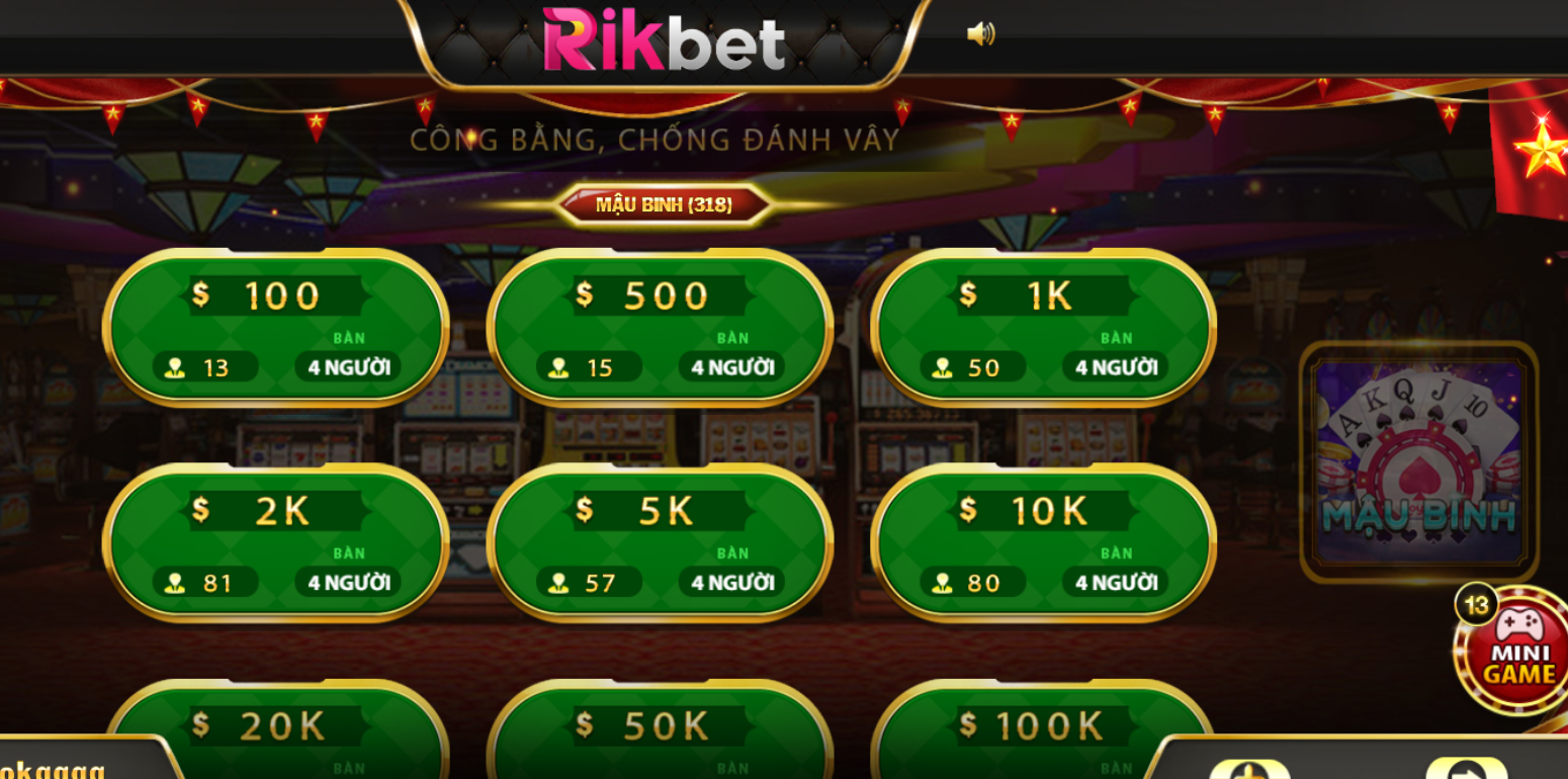 Mậu Binh Tại RikBet Trải Nghiệm Đỉnh Cao Với Tỷ Lệ Ăn Thưởng Hấp Dẫn