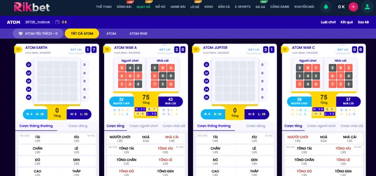 Quay Số Atom Tại RikBet Trải Nghiệm Quay Số Đẳng Cấp Với Kết Quả Tức Thì