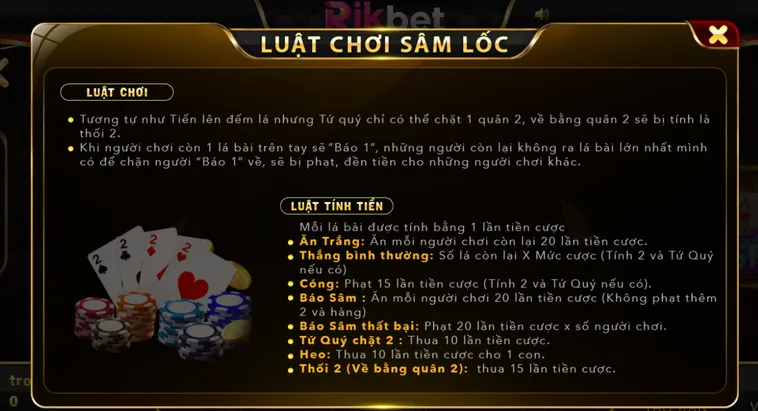 Sâm Lốc Tại RikBet Cơ Hội Chinh Phục Những Phần Thưởng Giá Trị Lớn Nhất