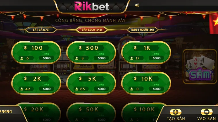 Sâm Lốc Tại RikBet Cơ Hội Chinh Phục Những Phần Thưởng Giá Trị Lớn Nhất