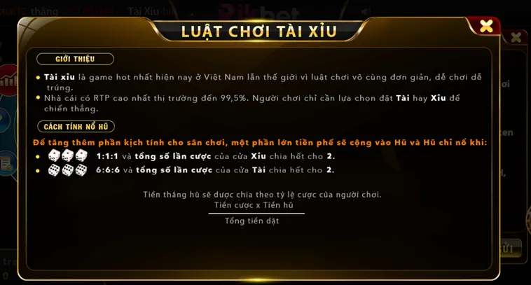 Hướng Dẫn Chơi Tài Xỉu Live Tại RikBet Đẳng Cấp Săn Hũ Jackpot Khủng Mỗi Ngày