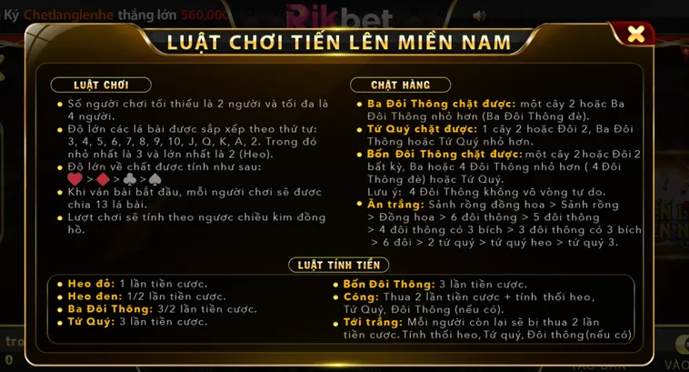 Tiến Lên Miền Nam Tại RikBet Trải Nghiệm Bài Đỉnh Cao Với Nhịp Độ Siêu Nhanh